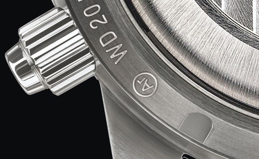 （Ar）のマーク：ジン独自の機構である精度の安定と風防の曇りを防止する